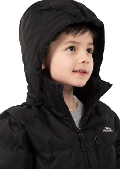 Boys Trespass Black Tuff Waterproof Jacket (2-12yrs)