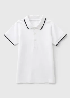 Boys White Casual Polo Shirt (1-7yrs)