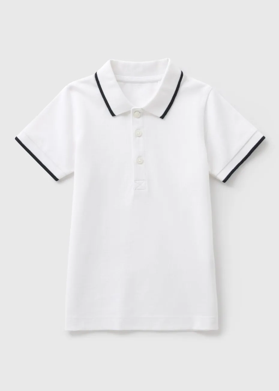 Boys White Casual Polo Shirt (1-7yrs)