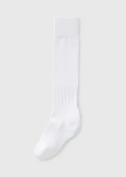 Boys White Football Sock (Younger 6-Older 6.5)