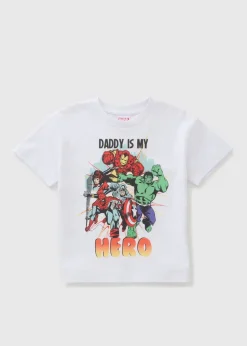 Boys White Marvel T-Shirt (1-7yrs)