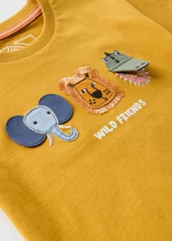 Boys Yellow Animal Flap T-Shirt (1-7yrs)