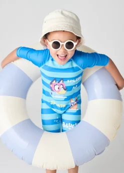 Brand Threads Bluey Blue Swim Set Blue (12 Months -5 Years)