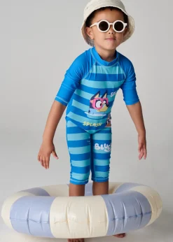 Brand Threads Bluey Blue Swim Set Blue (12 Months -5 Years)