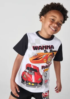 Brand Threads Hot Wheels Black Short Pyjama Set (3-8 years)