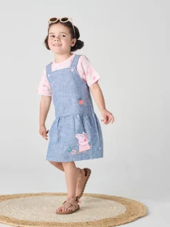 Brand Threads Peppa Pig Pink Daywear Pinafore Dress (12 Months - 5 Years)