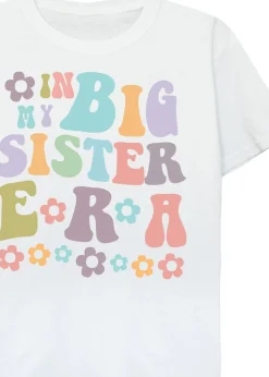 Brands In Big Sister Era Girls White T-Shirt (3-13 Years)