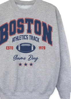 Brands In Boston Athletics Track Kids Heather Grey Sweatshirt (3-13 Years)