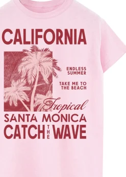 Brands In California Santa Monica Pink Boyfriend Fit T-Shirt