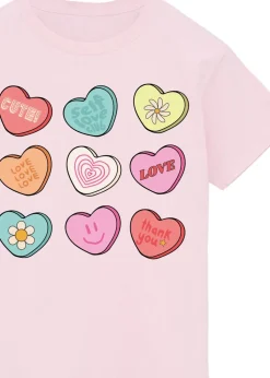 Brands In Candy Hearts Pink T-Shirt (3-13 Years)