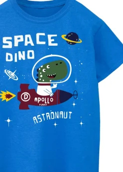 Brands In Dinosaur Dino Space Kids Royal Blue T-Shirt (3-13 Years)