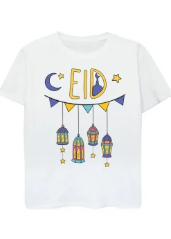 Brands In Eid Lanterns Banner Kids White T-Shirt