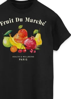 Brands In Fruit Du Marche Black Boyfriend Fit T-Shirt