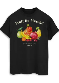 Brands In Fruit Du Marche Black Boyfriend Fit T-Shirt