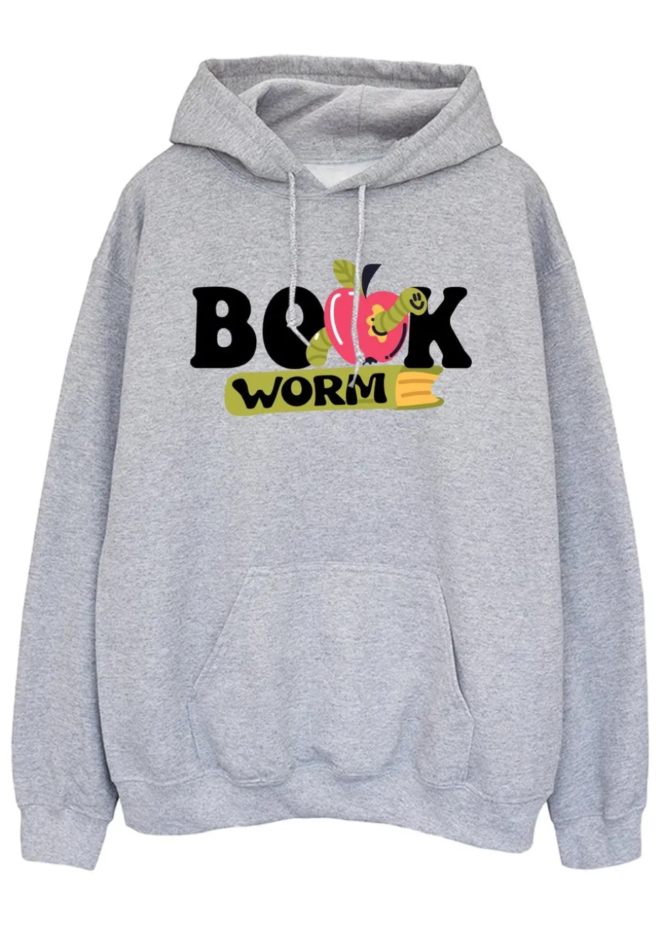 Brands In Grey World Book Day Book Worm Heather Hoodie