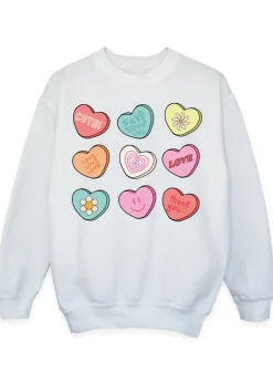 Brands In Love Candy Hearts Girls White Sweatshirt (3-13 Years)