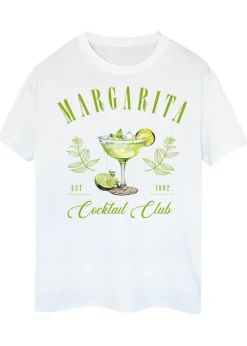 Brands In Margarita Cocktail Club White Boyfriend Fit Graphic T-Shirt