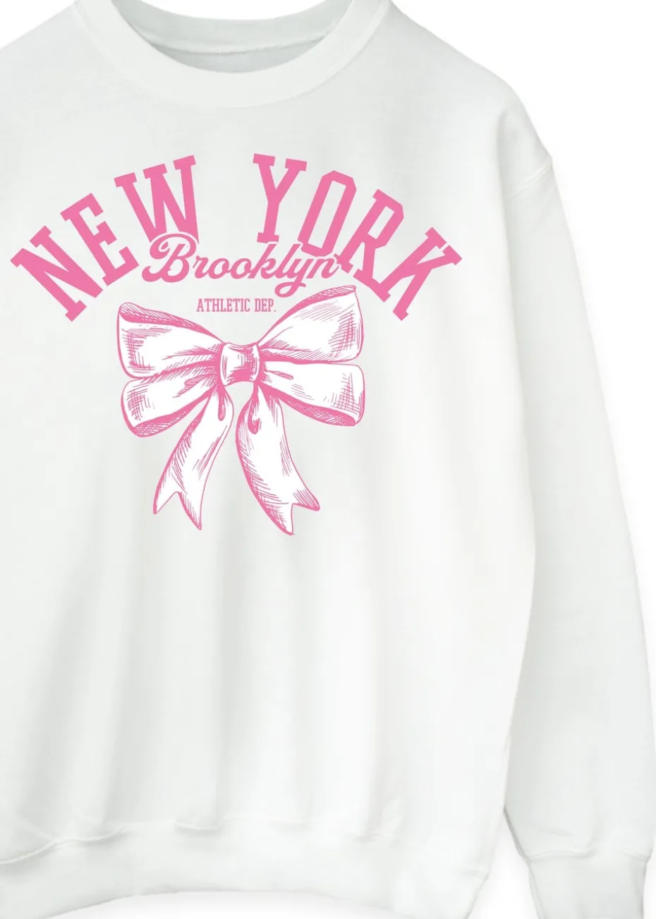 Brands In New York Ballet Bow White Sweatshirt