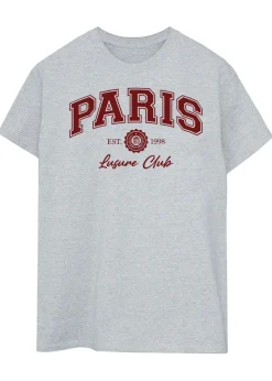 Brands In Paris Leisure Club Grey Boyfriend Fit Graphic T-Shirt