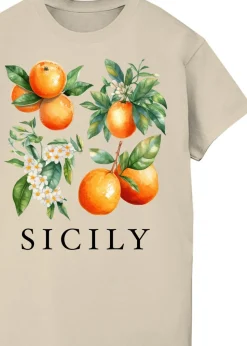 Brands In Sicily Oranges Sand Boyfriend Fit Graphic T-Shirt