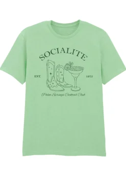 Brands In Socialite Mint Boyfriend Fit Graphic T-Shirt