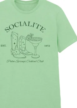 Brands In Socialite Mint Boyfriend Fit Graphic T-Shirt