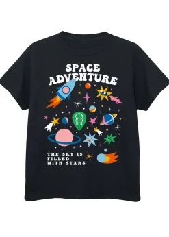 Brands In Space Adventure Kids Black T-Shirt (3-13 Years)