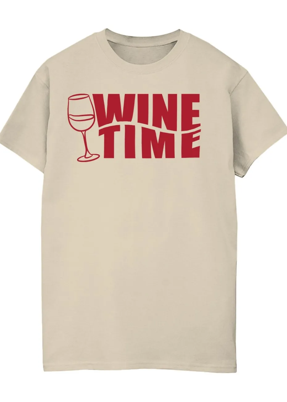 Brands In Wine Time Sand Boyfriend Fit Graphic T-Shirt