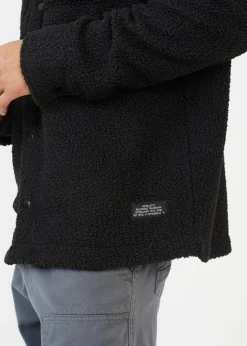 Brave Soul Black Borg Lined Teddy Fleece Long Sleeve Shirt