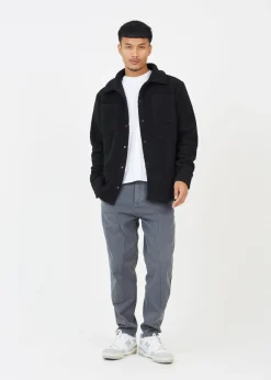 Brave Soul Black Borg Lined Teddy Fleece Long Sleeve Shirt