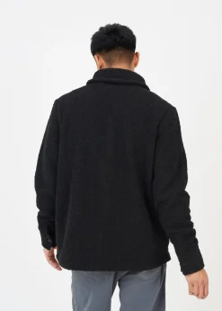 Brave Soul Black Borg Lined Teddy Fleece Long Sleeve Shirt