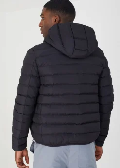 Brave Soul Black Hooded Padded Jacket