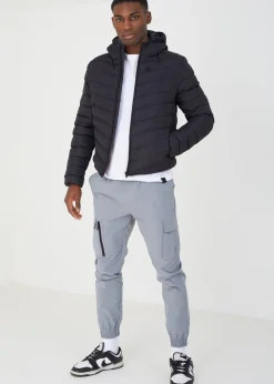 Brave Soul Black Hooded Padded Jacket