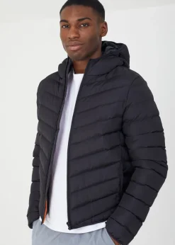 Brave Soul Black Hooded Padded Jacket