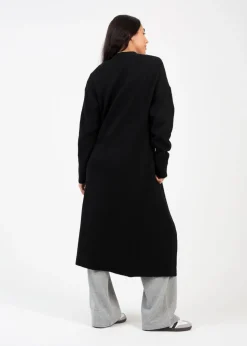Brave Soul Black Knitted Dropped Shoulder Maxi Cardigan
