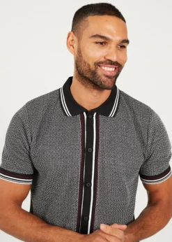 Brave Soul Black Knitted Short Sleeve Shirt