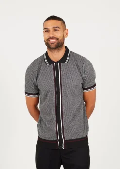 Brave Soul Black Knitted Short Sleeve Shirt