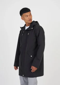 Brave Soul Black Microfibre Parka Jacket