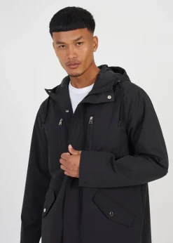 Brave Soul Black Microfibre Parka Jacket