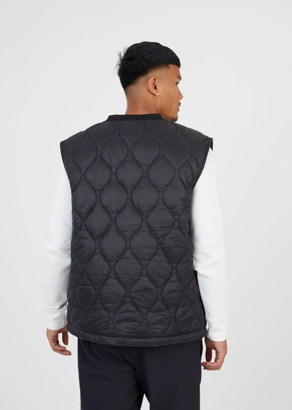 Brave Soul Black Onion Quilted Gilet