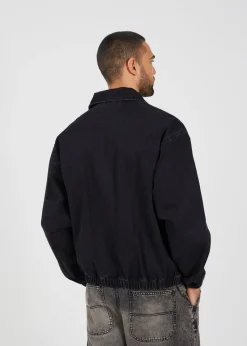 Brave Soul Black Oversized Denim Bomber Jacket