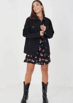 Brave Soul Black Oversized Denim Jacket