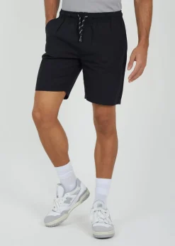 Brave Soul Black Recycled Cotton Elasticated Waist Shorts