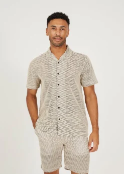 Brave Soul Black Revere Collar Short Sleeve Shirt