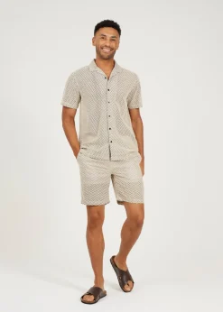 Brave Soul Black Revere Collar Short Sleeve Shirt