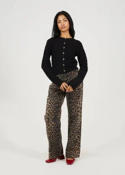 Brave Soul Black Stitch Detail Crew Neck Cardigan