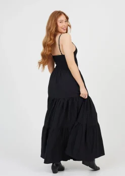 Brave Soul Black Tiered Maxi Dress