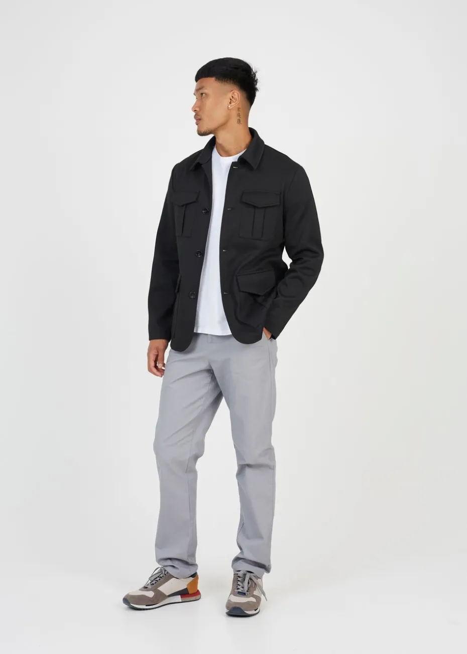 Brave Soul Black Twill Button Through Jacket