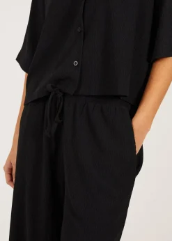 Brave Soul Black Wide Leg Jersey Trousers