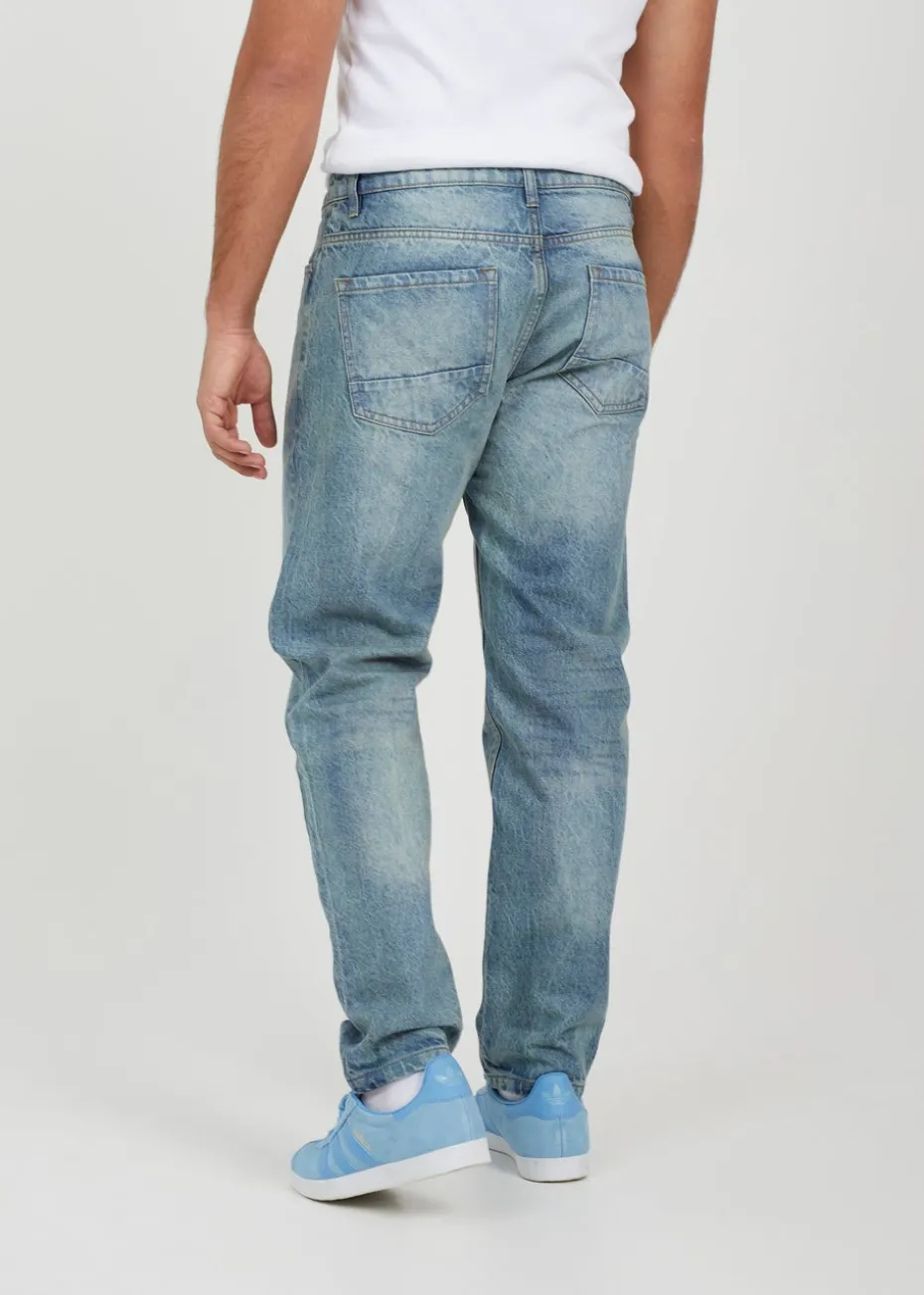 Brave Soul Blue Cotton Loose Fit Denim Jeans
